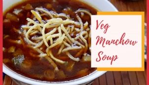 Veg Manchow Soup Recipe | Easy Soup with Fried Noodles